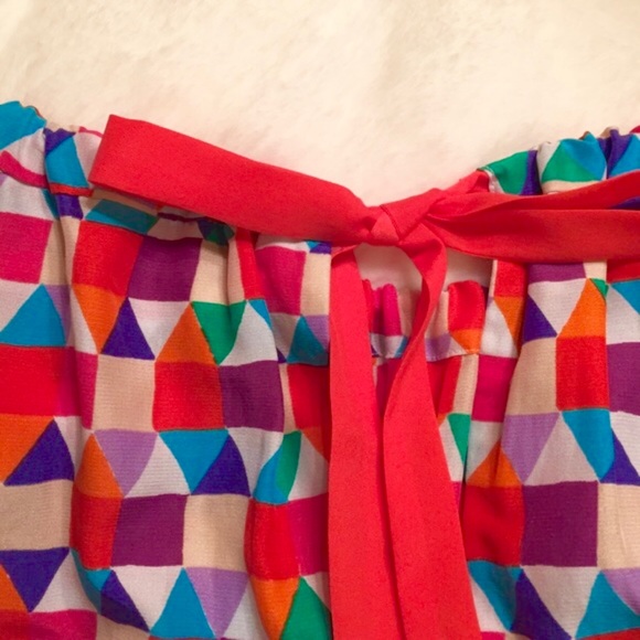 K A T E S P A D E : “Selena” Geometric Silk Top - Picture 6 of 8